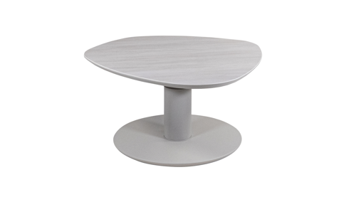 Couchtisch Vierhaus aus Glas in Grau vierhaus Couchtisch 1886-CAL-SGR hellgraue Steinoptik  - ca. 80 cm Durchmesser