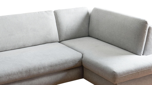 Ecksofa Steinpol sit&more aus Stoff in Hellgrau Polsterprogramm Wanda - Ecksofa silberfarbener Bezug - Stellfläche ca. 241 x 173 cm