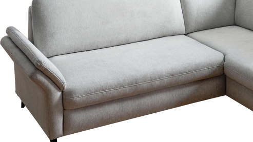 Ecksofa Steinpol sit&more aus Stoff in Hellgrau Polsterprogramm Wanda - Ecksofa silberfarbener Bezug - Stellfläche ca. 241 x 173 cm