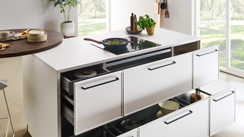 Einbauküche Nolte® küchen aus Holz in Holzfarben nolte® Einbauküche Manhattan mit Einbaugeräten Walnuss Havanna & Kaschmir – zweiteilig