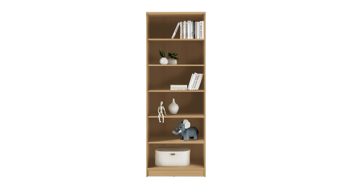 Regal Bega-consult aus Holz in Holzfarben Bücherregal als Wohnzimmermöbel buchefarbene Kunststoffoberflächen – Höhe ca. 198 cm, fünf Böden