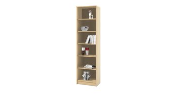 Regal Bega-consult aus Holz in Holzfarben Bücherregal als Wohnzimmermöbel buchefarbene Kunststoffoberflächen – ca. 54 x 198 cm, fünf Böden