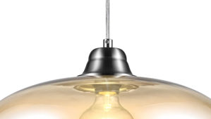 Pendelleuchte Globo lighting aus Glas in Hellbraun GLOBO Hängelampe Lille amberfarbenes Glas & Nickel – Durchmesser ca. 40 cm