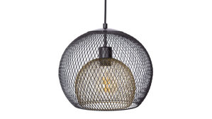 Pendelleuchte Globo lighting aus Metall in Schwarz GLOBO Lampen Serie Selina - Hängelampe schwarzes & goldenes Metall – Durchmesser ca. 30 cm