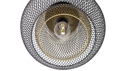 Pendelleuchte Globo lighting aus Metall in Schwarz GLOBO Lampen Serie Selina - Hängelampe schwarzes & goldenes Metall – Durchmesser ca. 30 cm