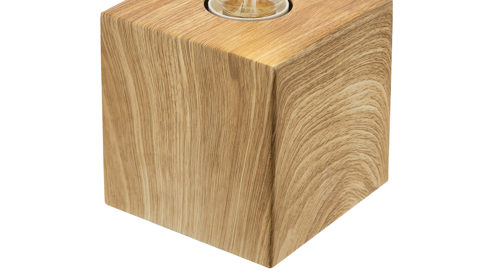 Tischleuchte Globo lighting aus Metall in Holzfarben GLOBO Tischlampe Leonie bzw. Tischleuchte eichefarbenes Metall & Klarglas – ca. 10 x 10 cm