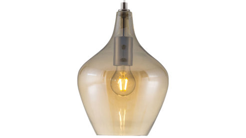 Pendelleuchte Globo lighting aus Glas in Braun GLOBO Hängelampe Paso amberfarbenes Glas & Nickel – Durchmesser ca. 22 cm