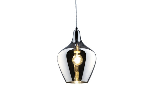 Pendelleuchte Globo lighting aus Glas in Grau GLOBO Hängelampe Paso rauchfarbenes Glas & Nickel - Durchmesser ca. 22 cm