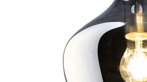 Pendelleuchte Globo lighting aus Glas in Grau GLOBO Hängelampe Paso rauchfarbenes Glas & Nickel - Durchmesser ca. 22 cm