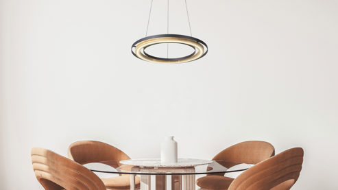 Deckenleuchte Globo lighting aus Metall in Schwarz GLOBO Lampen Serie Rilas - Deckenlampe schwarzes Metall & Bambusholz - Durchmesser ca. 56 cm