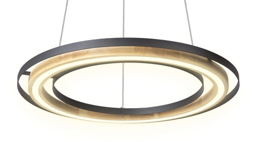 Deckenleuchte Globo lighting aus Metall in Schwarz GLOBO Lampen Serie Rilas - Deckenlampe schwarzes Metall & Bambusholz - Durchmesser ca. 56 cm