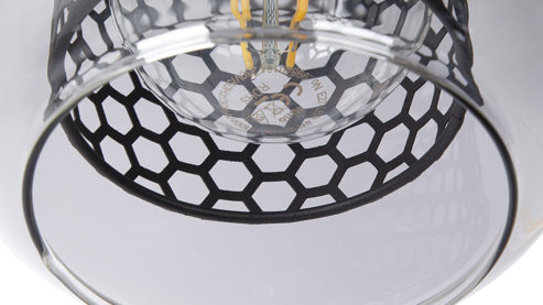 Pendelleuchte Globo lighting aus Glas in Grau GLOBO Lampen Serie Ando - Hängelampe rauchfarbenes Glas & schwarzes Metall - Länge ca. 88 cm