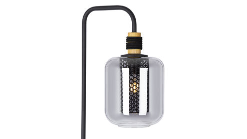 Stehleuchte Globo lighting aus Glas in Grau GLOBO Lampen Serie Ando - Hängelampe rauchfarbenes Glas & schwarzes Metall - Höhe ca. 150 cm