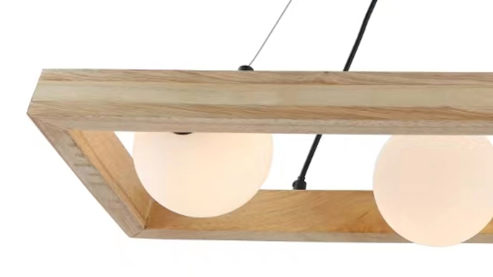 Pendelleuchte Globo lighting aus Holz in Holzfarben GLOBO Lampen Serie Nanda - Hängelampe Holz & opalweißes Glas - Länge ca. 110 cm