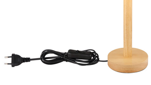 Tischleuchte Globo lighting aus Metall in Holzfarben GLOBO Lampen Serie Joris - Tischlampe Kiefer & weißer Lampenschirm - Höhe ca. 45 cm