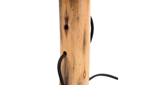 Tischleuchte Globo lighting aus Holz in Holzfarben GLOBO Lampen Serie Norin - Tischlampe Eukalyptusholz & weißer Lampenschirm - Höhe ca. 32 cm