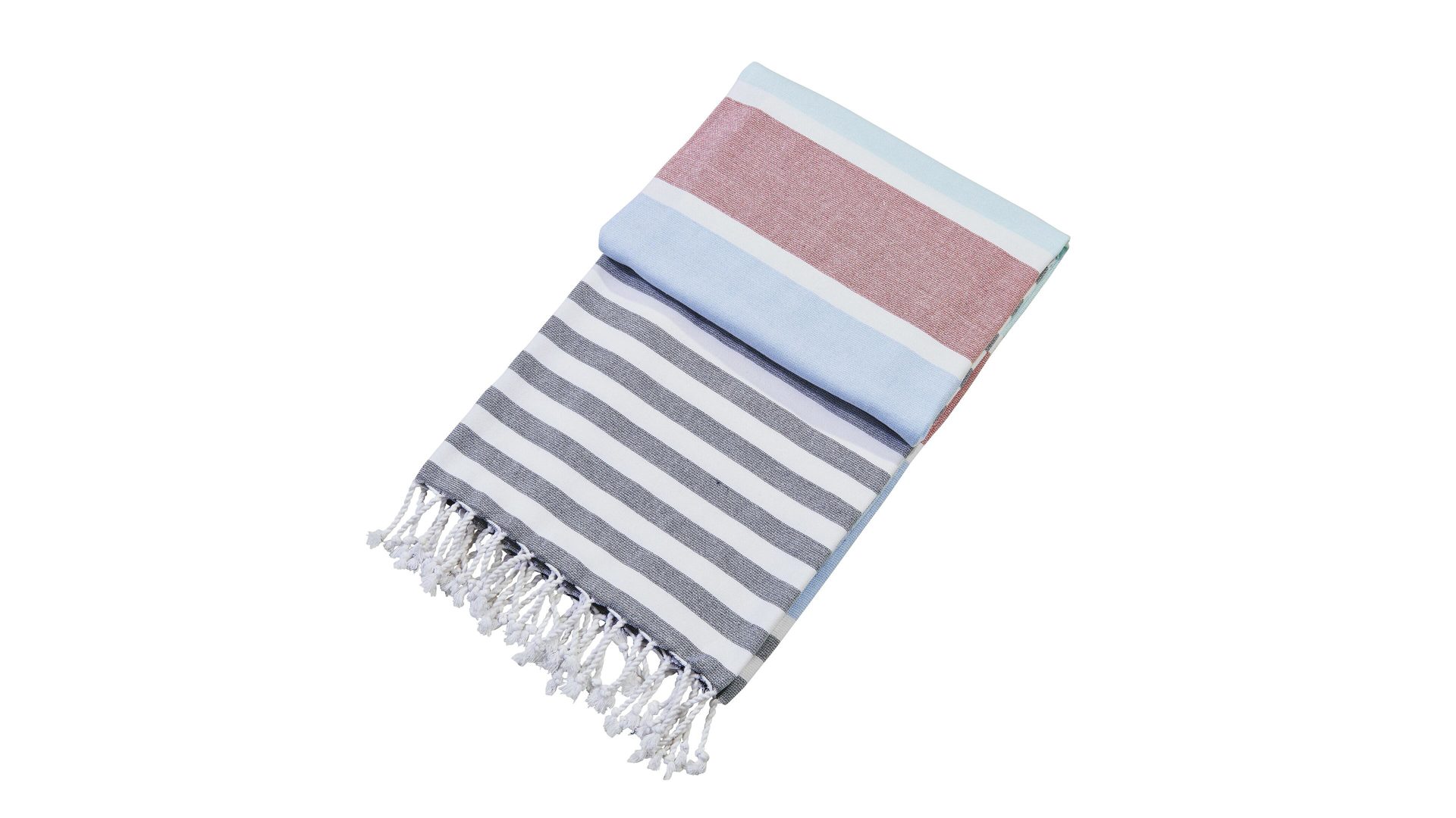 Hamamtuch Done.® aus Stoff in Pink done.® Hamamtuch Casablanca pastellfarbene Streifen  – ca. 90 x 160 cm