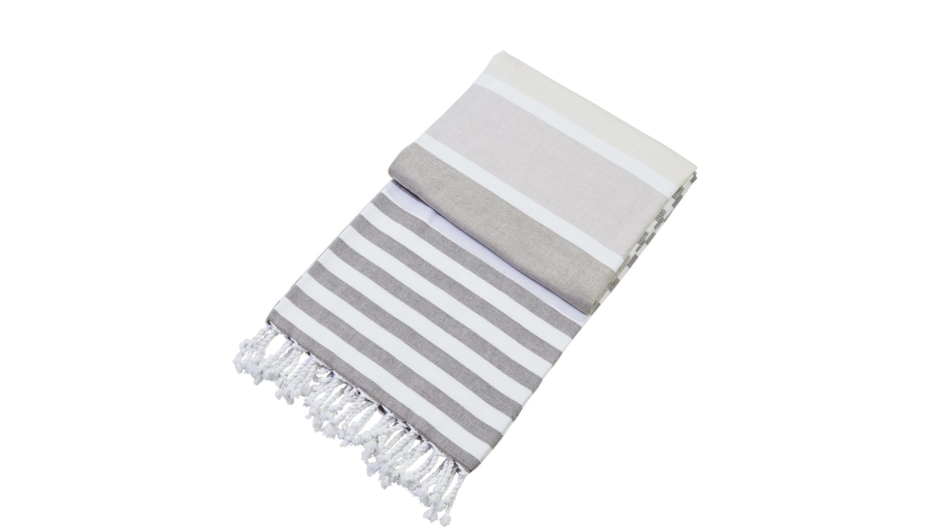 Hamamtuch Done.® aus Stoff in Beige done.® Hamamtuch Casablanca Naturton-Streifen  – ca. 90 x 160 cm