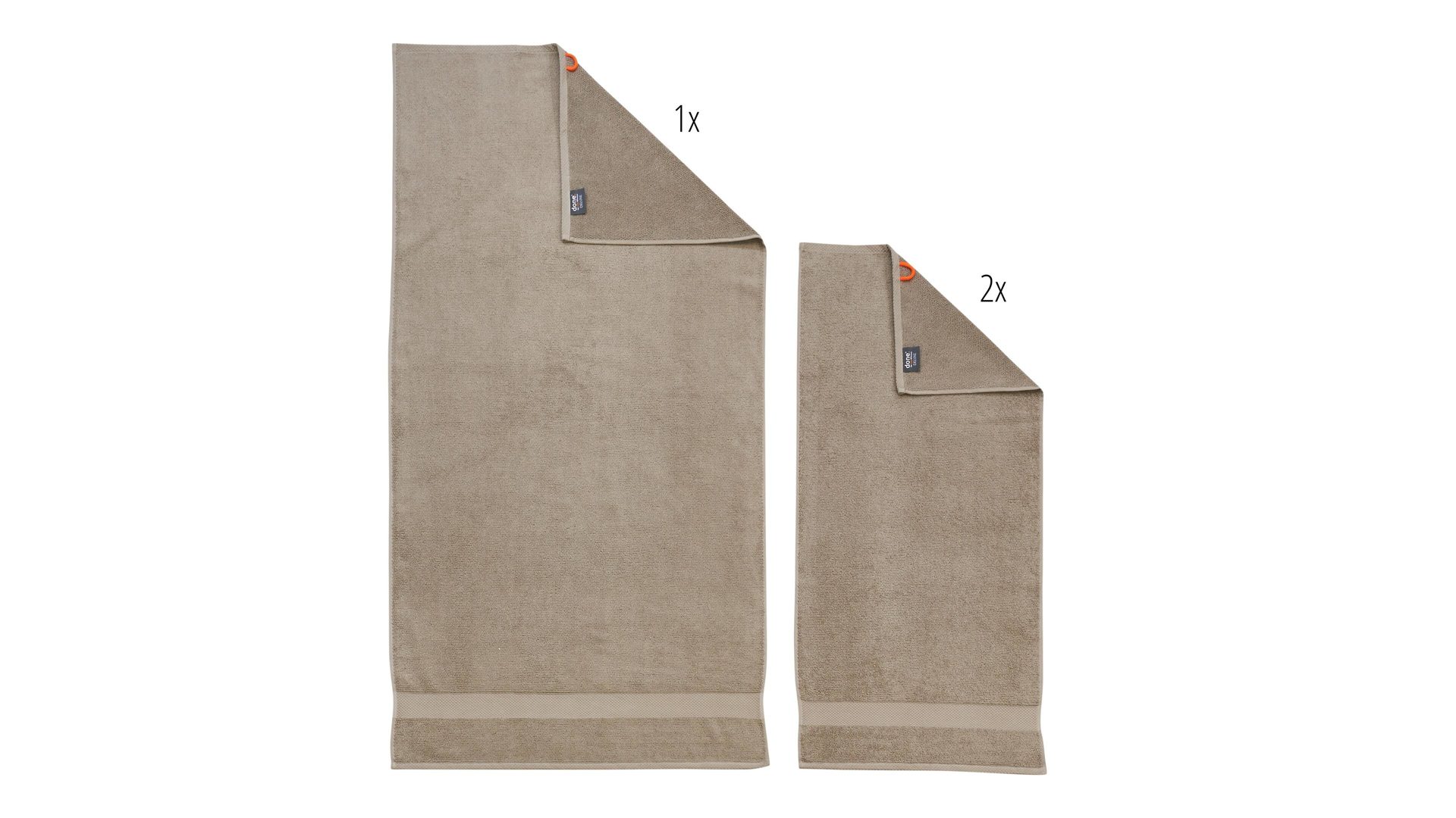 Handtuch-Set Done.® aus Stoff in Beige done.® Handtuch-Set Deluxe für Ihre Heimtextilien taupefarbene Baumwolle  – dreiteilig