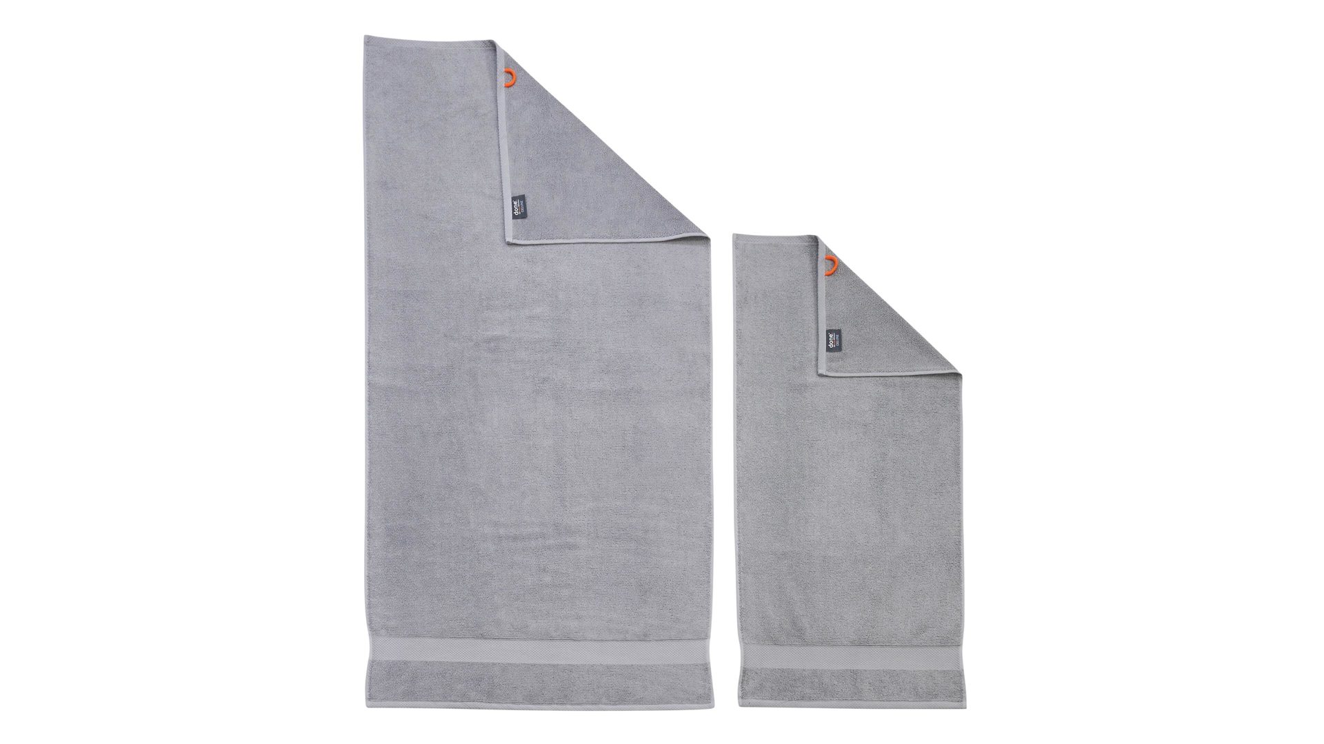 Handtuch-Set Done.® aus Stoff in Hellgrau done.® Handtuch-Set Deluxe - Heimtextilien silberfarbene Baumwolle – zweiteilig