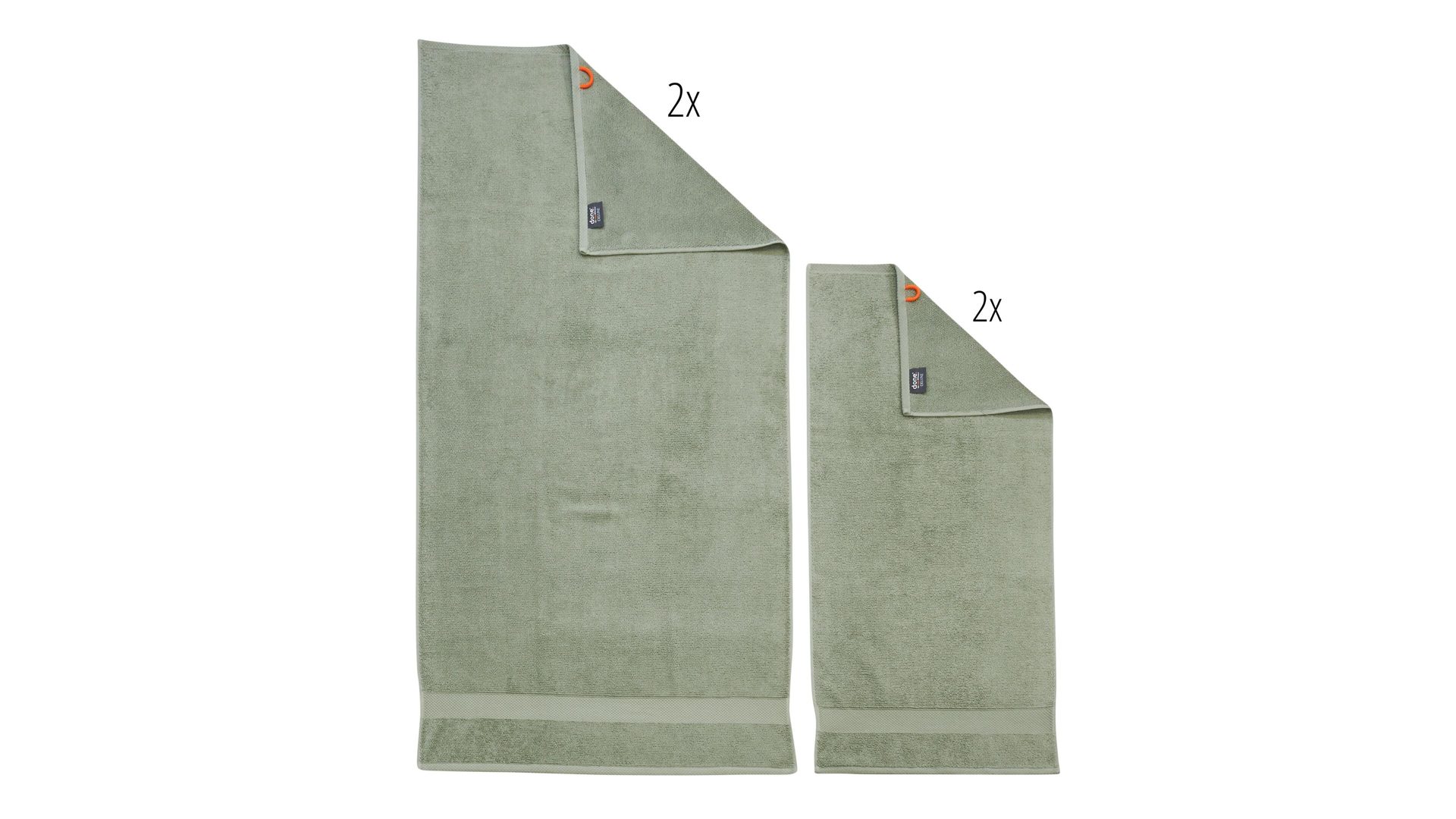 Handtuch-Set Done.® aus Stoff in Pastell done.® Handtuch-Set Deluxe eisbergfarbene Baumwolle – vierteilig