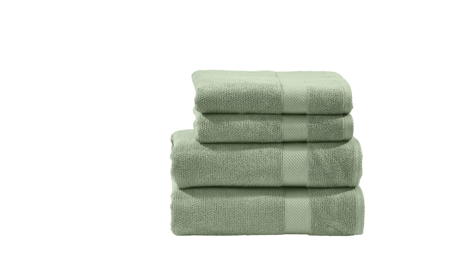 Handtuch-Set Done.® aus Stoff in Pastell done.® Handtuch-Set Deluxe eisbergfarbene Baumwolle – vierteilig