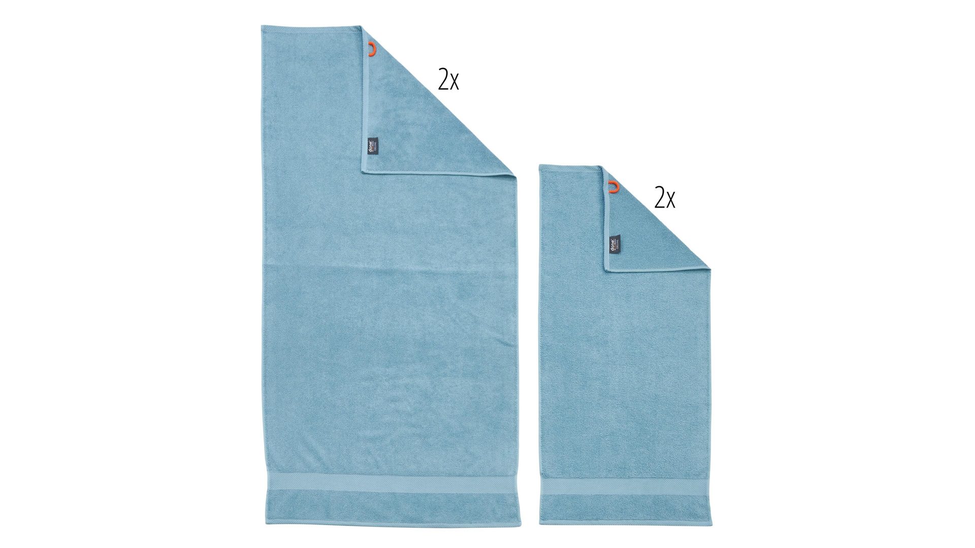 Handtuch-Set Done.® aus Stoff in Grün done.® Handtuch-Set Deluxe oceanfarbene Baumwolle – vierteilig