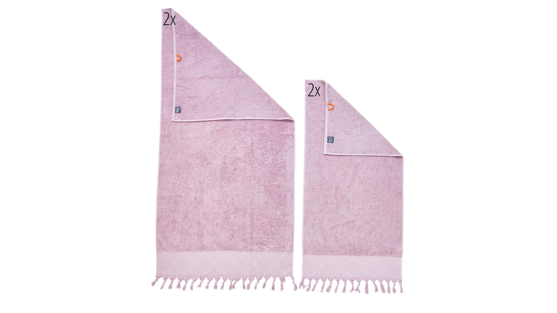 Handtuch-Set Done.® aus Stoff in Pastell done.® Handtuch-Set Provence Boheme - Heimtextilien altrosafarbene Baumwolle  – vierteilig