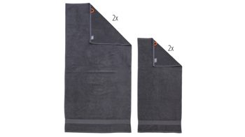 Handtuch-Set Done.® aus Stoff in Anthrazit done.® Handtuch-Set Deluxe anthrazitfarbene Baumwolle – vierteilig