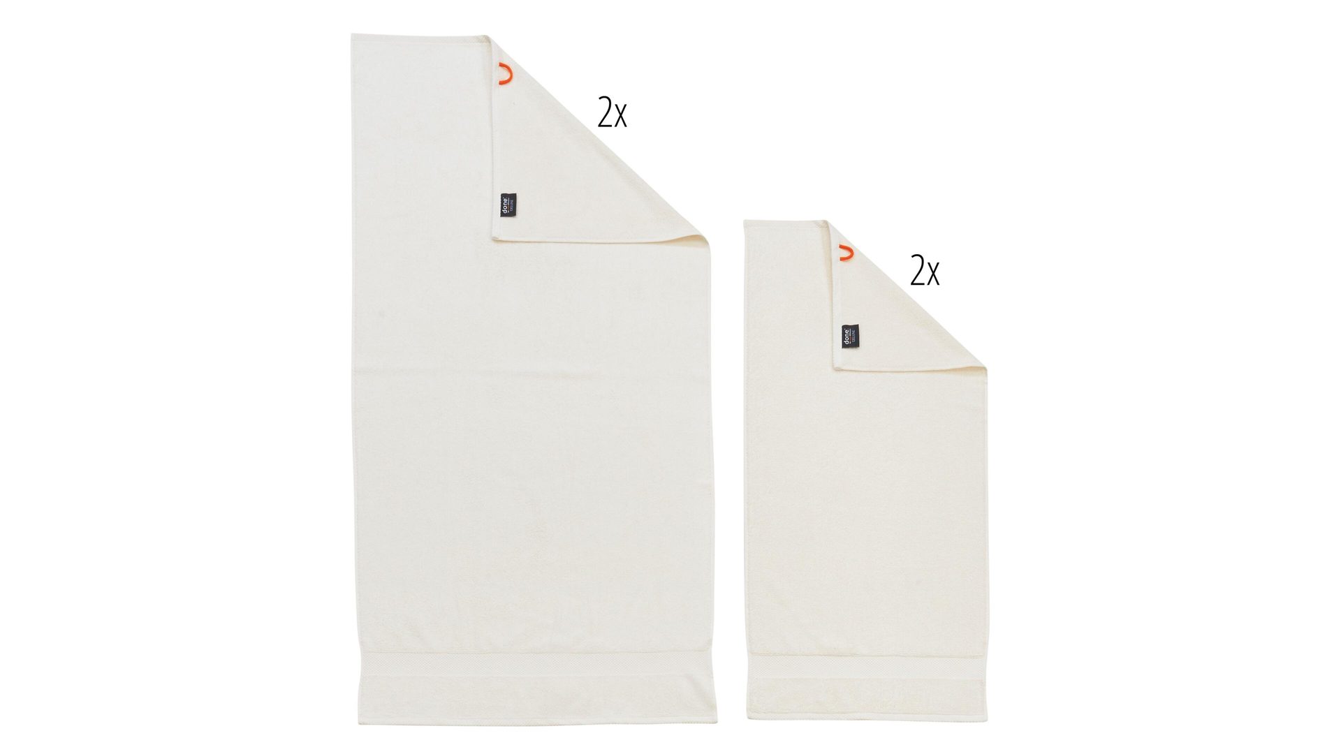 Handtuch-Set Done.® aus Stoff in Weiß done.® Handtuch-Set Deluxe weiße Baumwolle – vierteilig