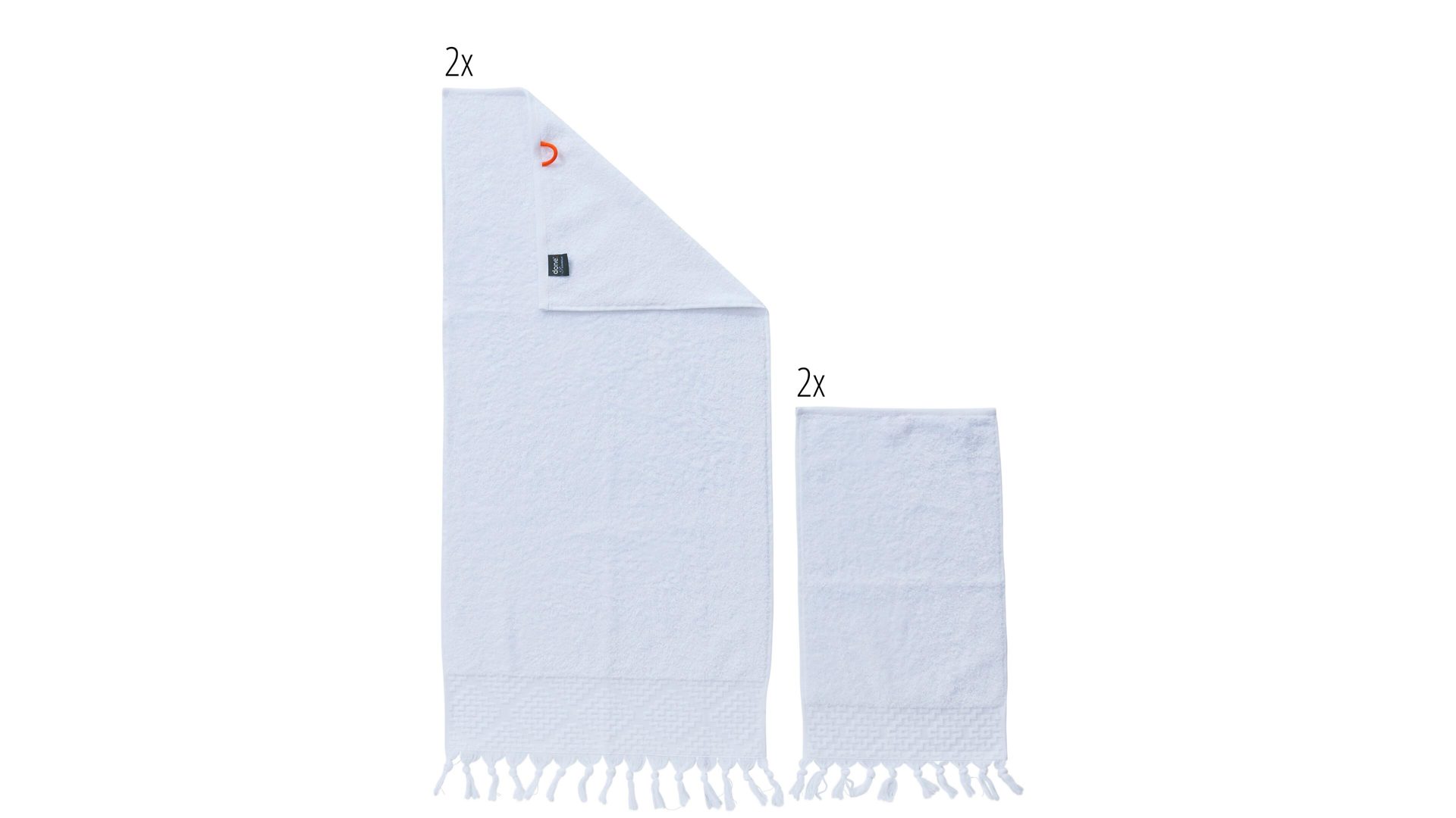 Handtuch-Set Done.® aus Stoff in Weiß done.® Handtuch-Set Provence Boheme - Heimtextilien weiße Baumwolle  – vierteilig