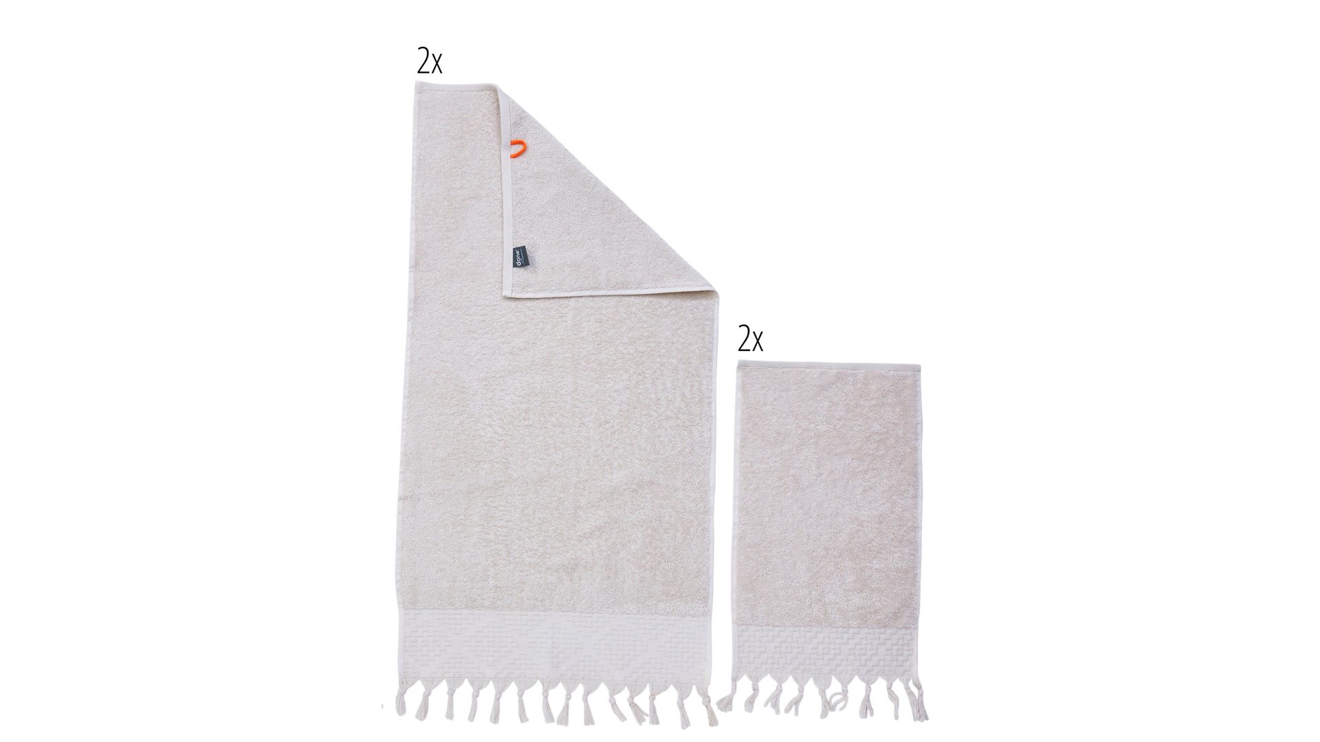 Handtuch-Set Done.® aus Stoff in Beige done.® Handtuch-Set Provence Boheme - Heimtextilien beige Baumwolle  – vierteilig