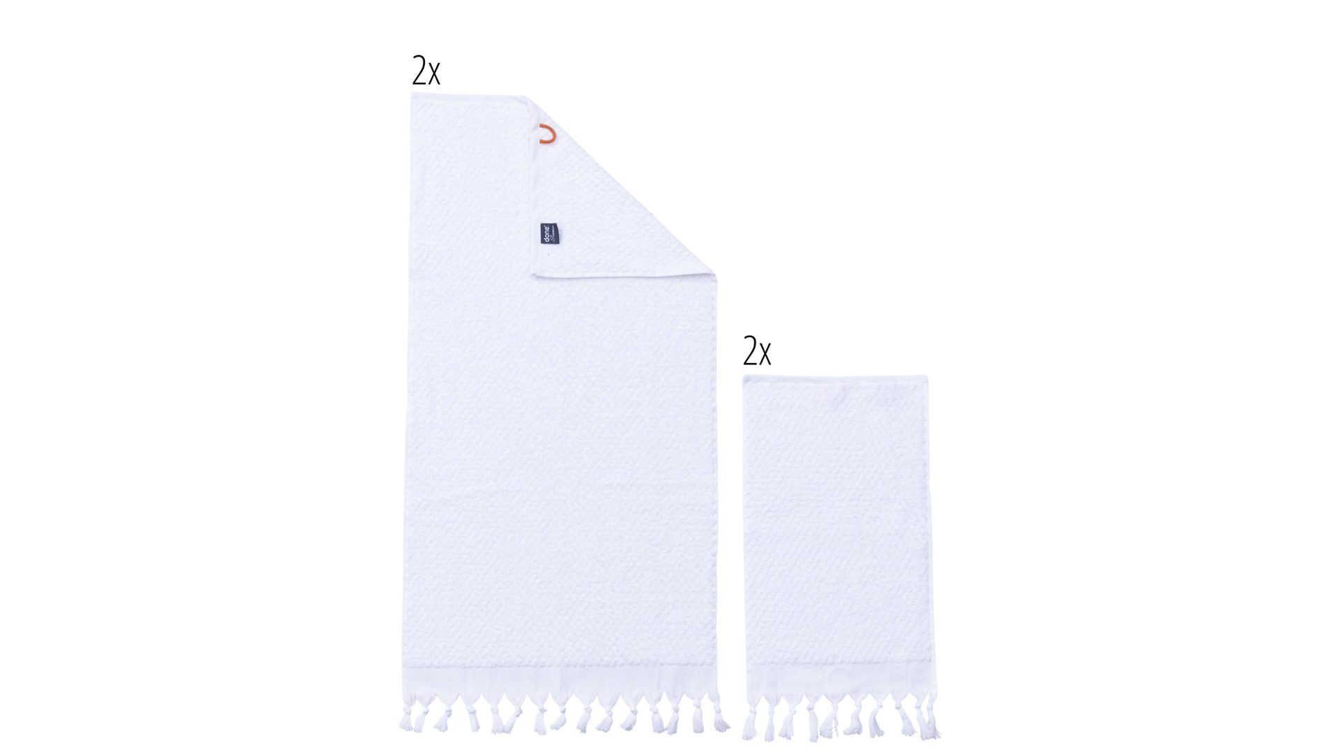 Handtuch-Set Done.® aus Stoff in Weiß done.® Handtuch-Set Provence Honeycomb weiße Baumwolle – vierteilig