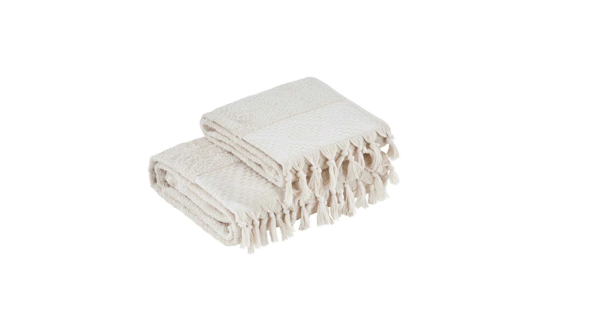 Handtuch-Set Done.® aus Stoff in Beige done.® Handtuch-Set Provence Boheme - Heimtextilien beige Baumwolle  – zweiteilig