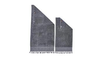 Handtuch-Set Done.® aus Stoff in Anthrazit done.® Handtuch-Set Provence Boheme - Heimtextilien anthrazitfarbene Baumwolle – zweiteilig