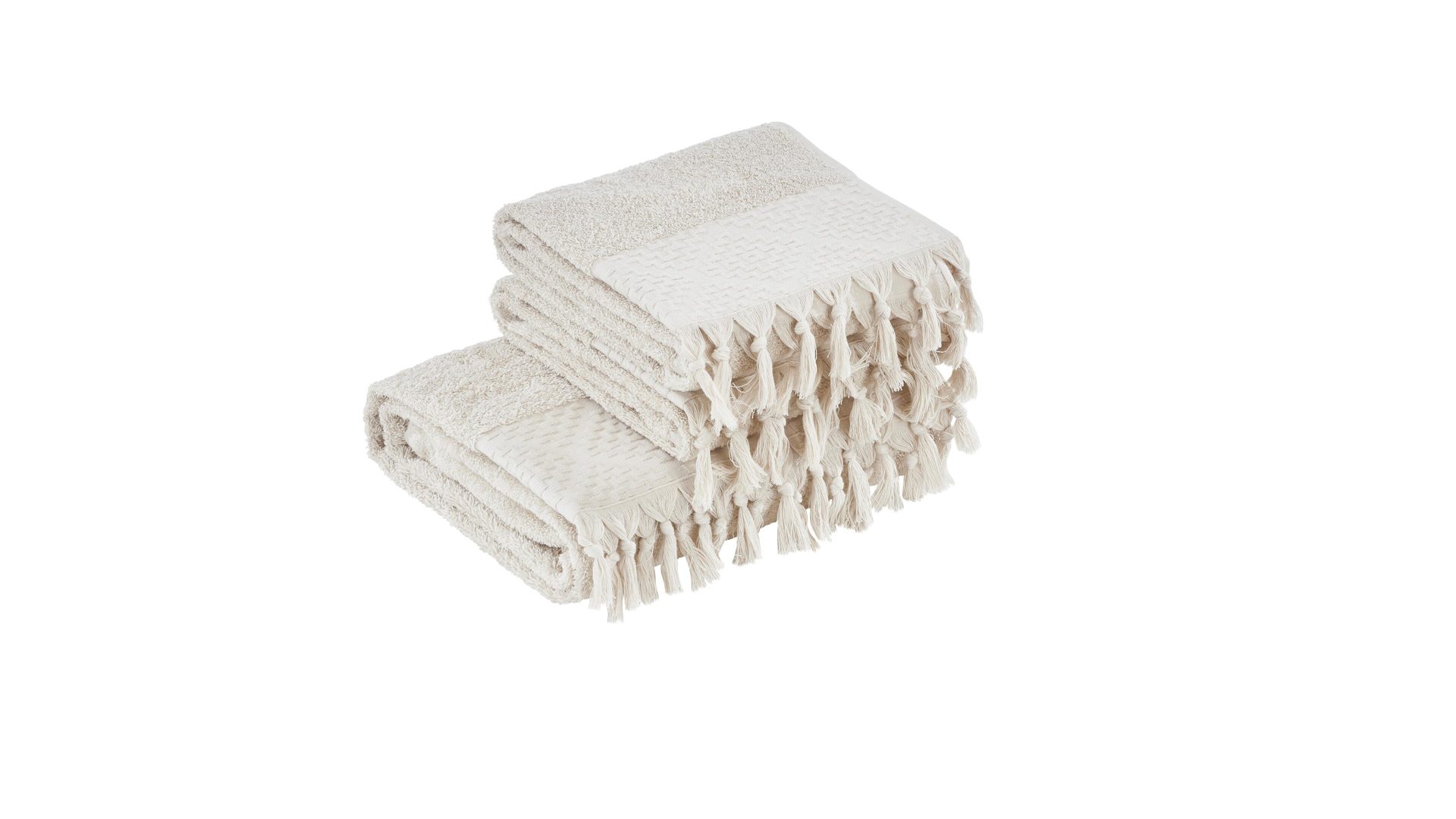 Handtuch-Set Done.® aus Stoff in Beige done.® Handtuch-Set Provence Boheme beige Baumwolle  – dreiteilig