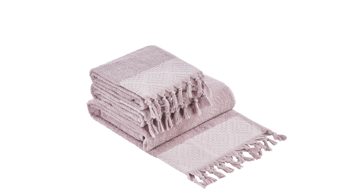 Handtuch-Set Done.® aus Stoff in Pastell done.® Handtuch-Set Provence Boheme - Heimtextilien altrosafarbene Baumwolle  – dreiteilig
