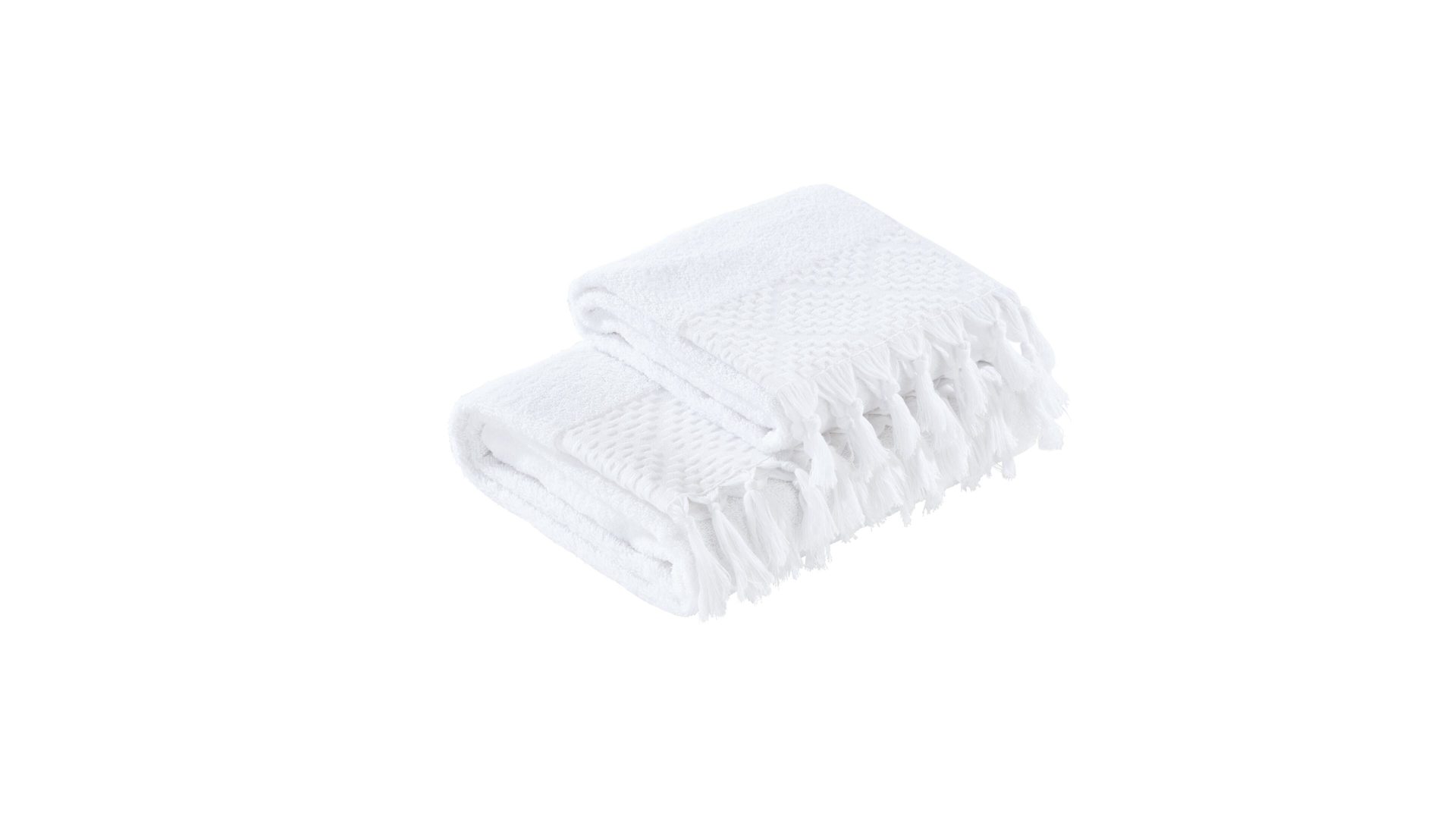 Handtuch-Set Done.® aus Stoff in Weiß done.® Handtuch-Set Provence Boheme bzw. Heimtextilien weiße Baumwolle  – zweiteilig