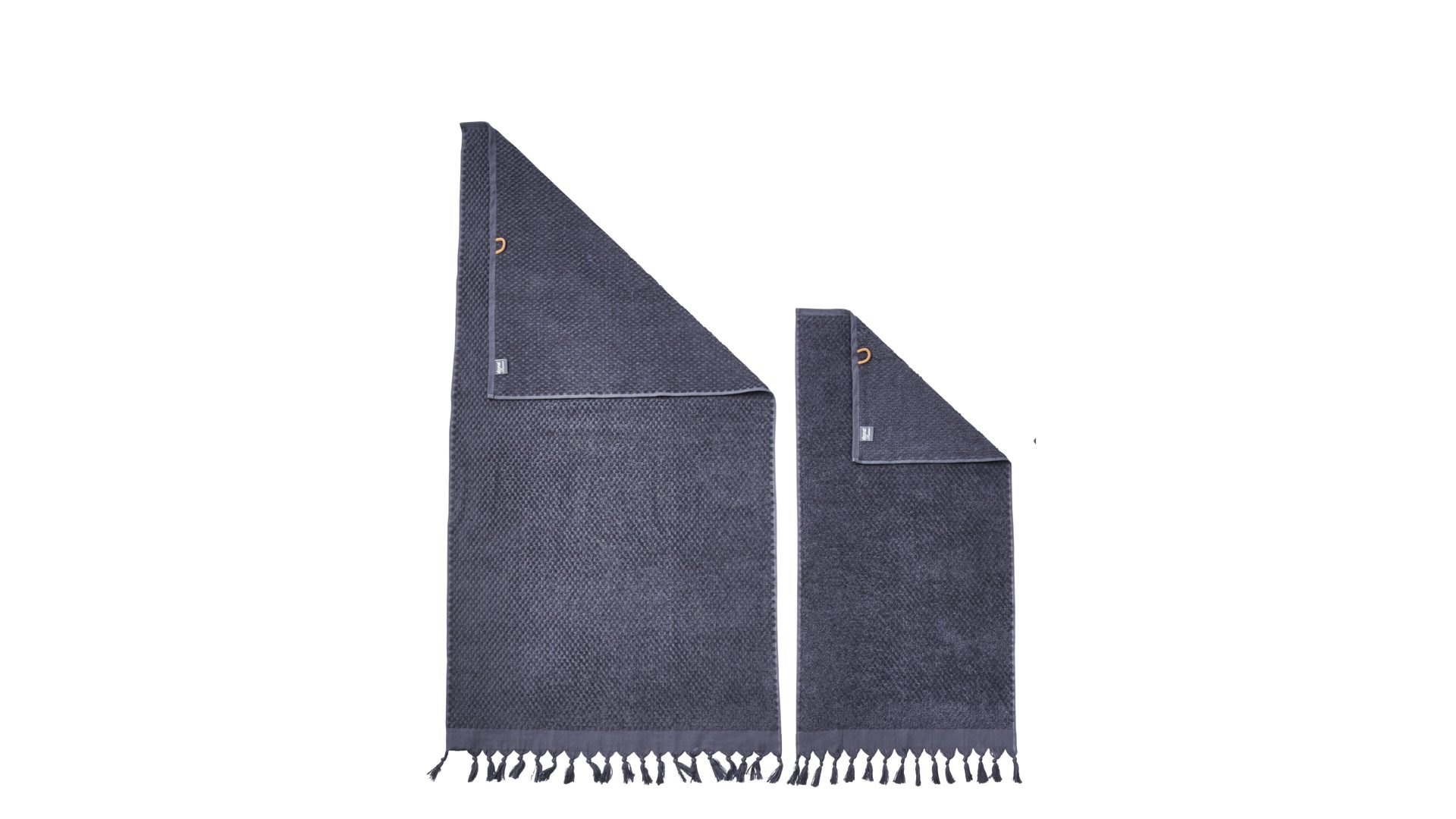 Handtuch-Set Done.® aus Stoff in Anthrazit done.® Handtuch-Set Provence Honeycomb - Heimtextilien anthrazitfarbene Baumwolle – zweiteilig