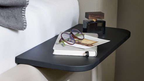 Konsole Interliving aus Holz in Schwarz Interliving Polsterbett Serie 1422 - Einstecktisch schwarzes Holz - ca. 50 x 22 cm