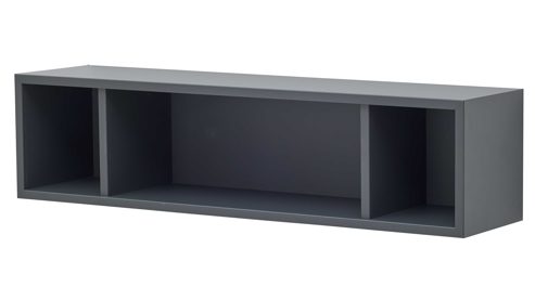 Wandregal Interliving aus Holz in Dunkelgrau Interliving Jugendzimmer Serie 1701 - Hängeregal Dunkelgrau - Länge ca. 96 cm