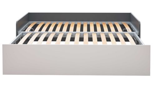 Funktionsbett Interliving aus Holz in Grau Interliving Jugendzimmer Serie 1701 - Funktionsbettgestell Dunkelgrau & Sandgrau - Liegefläche ca. 90 - 170 x 190 - 200 cm