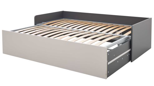 Funktionsbett Interliving aus Holz in Grau Interliving Jugendzimmer Serie 1701 - Funktionsbettgestell Dunkelgrau & Sandgrau - Liegefläche ca. 90 - 170 x 190 - 200 cm