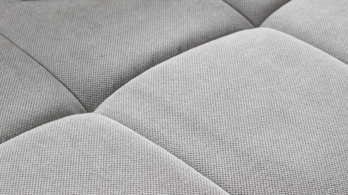 Ecksofa A. z. iwaniccy aus Stoff in Hellgrau Polsterprogramm Wave 2.0 - Funktions-Ecksofa hellgrauer Chenillebezug Cristal 84 - Stellfläche ca. 229 x 314 cm