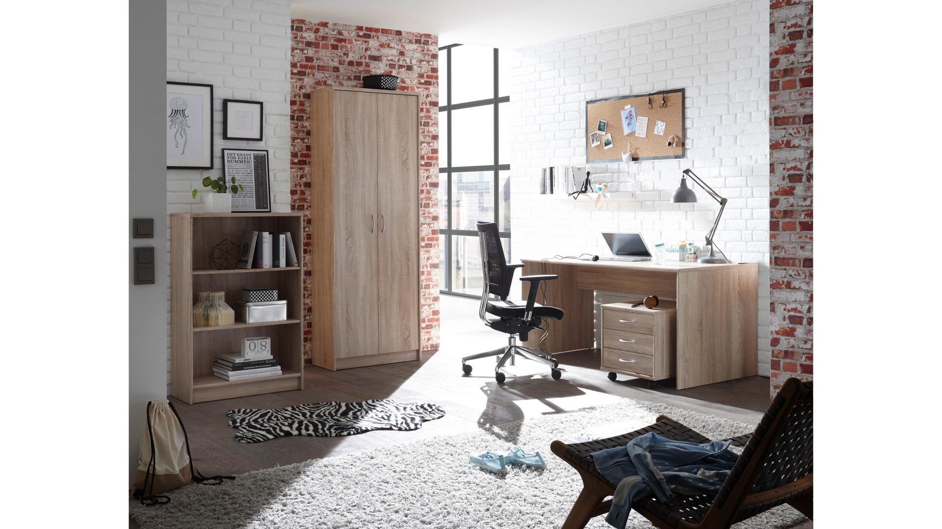 Aktenschrank Bega-consult aus Holz in Holzfarben Aktenschrank Sonoma eichefarbene Kunststoffoberflächen – zwei Türen, Höhe ca. 198 cm