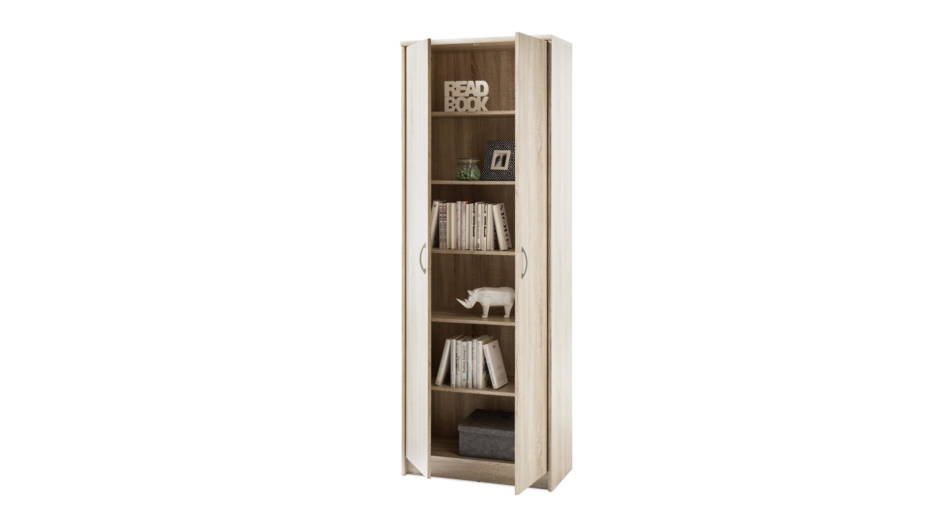 Aktenschrank Bega-consult aus Holz in Holzfarben Aktenschrank Sonoma eichefarbene Kunststoffoberflächen – zwei Türen, Höhe ca. 198 cm