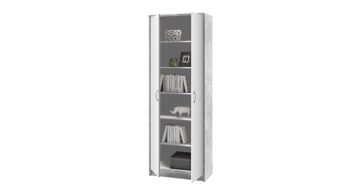 Aktenschrank Bega-consult aus Holz in Grau Aktenschrank weiße & betonfarbene Kunststoffoberflächen – zwei Türen, Höhe ca. 198 cm