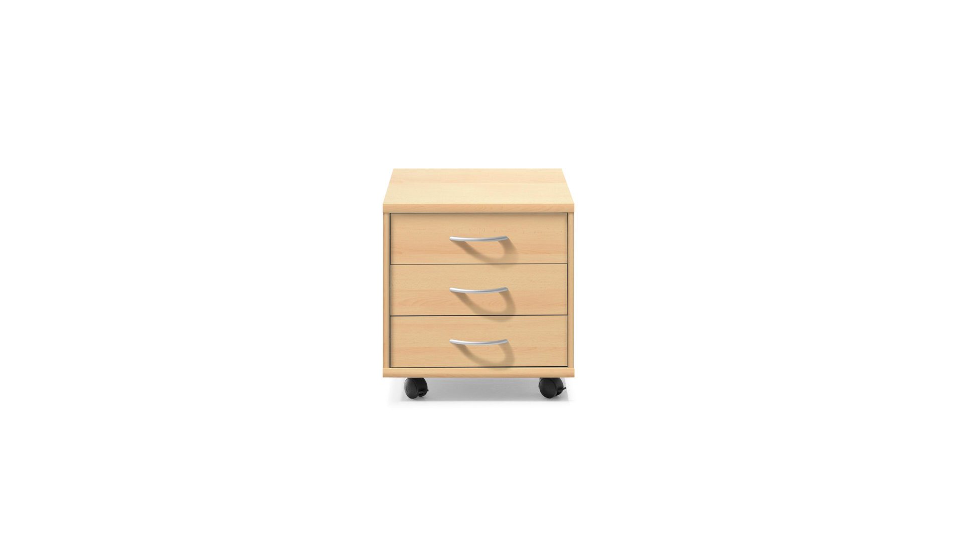 Rollcontainer Bega-consult aus Holz in Holzfarben Rollcontainer buchefarbene Kunststoffoberflächen – drei Schubladen