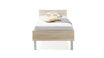 Einzelbett Bega-consult aus Holz in Holzfarben Jugendzimmer-Bettgestell Sonoma eichefarbene Kunststoffoberflächen – Liegefläche ca. 90 x 200 cm