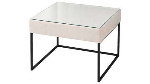 Nachtkommode Interliving aus Stoff in Weiß Interliving Bettsystem Serie 1414 - Nachtkonsole elfenbeinfarbener Bezug GCP 11 - ca. 49 x 45 cm